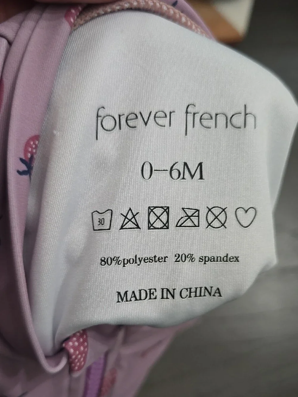 Forever French Girls' Pink Strawberry Long-Sleeve Rash Guard Swimsuit 0-6 Month